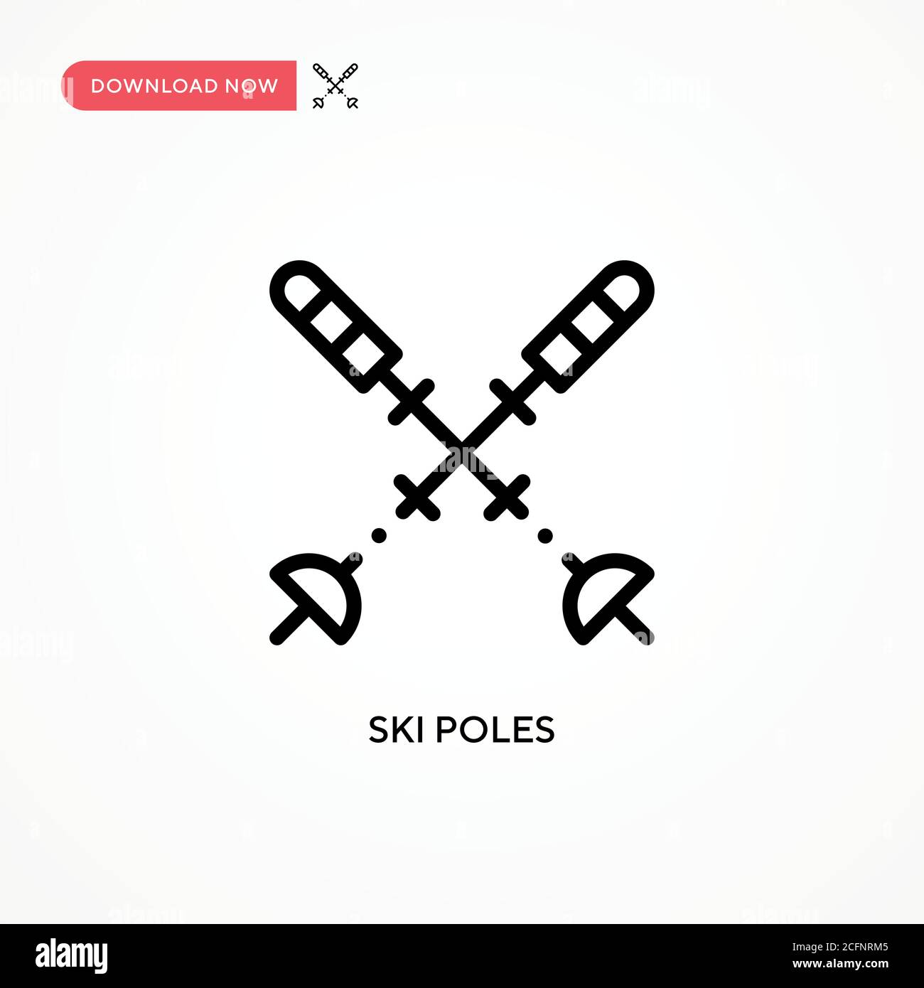 Ski poles vector icon. Modern, simple flat vector illustration for web site or mobile app Stock Vector