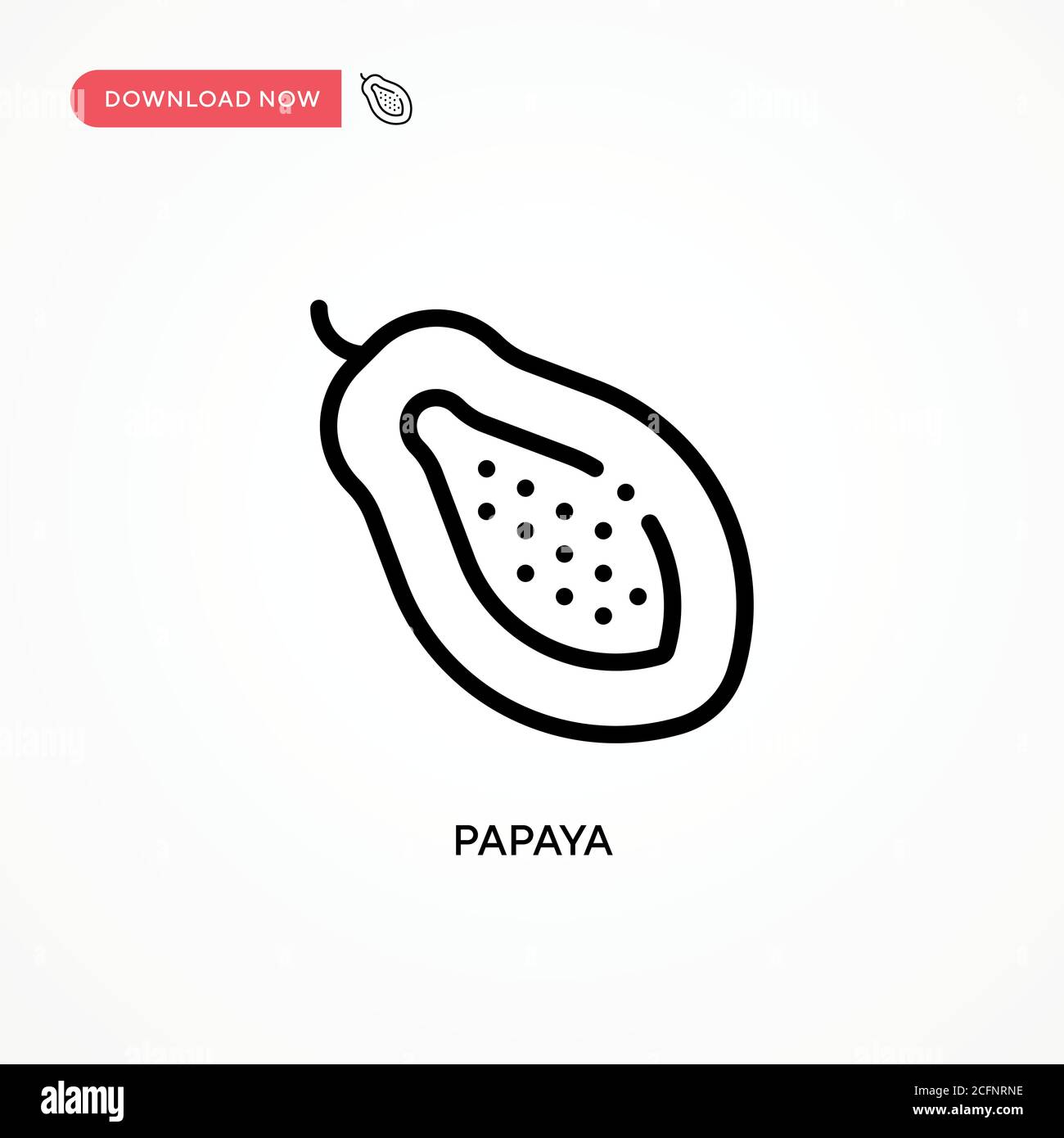 Papaya vector icon. Modern, simple flat vector illustration for web