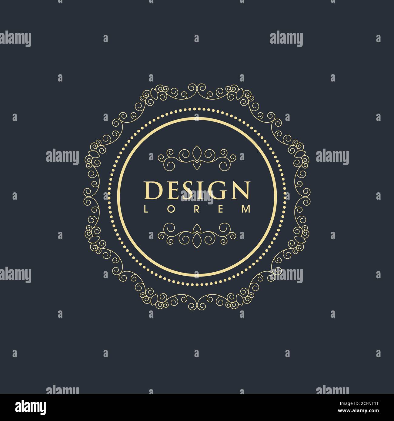 Vintage border line Template vector illustration design Stock Vector ...