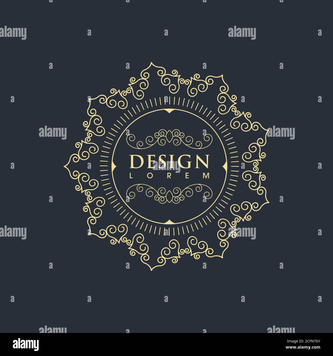 Vintage border line Template vector illustration design Stock Vector ...