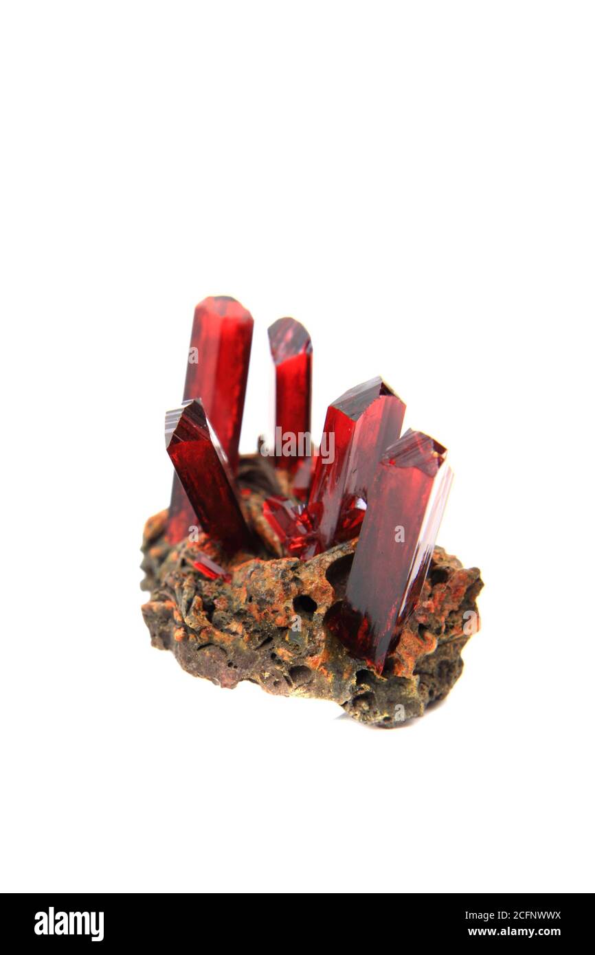 Synthetic Crystal K3 Fe Cn 6 Potassium Ferricyanide Isolated On The White Background Stock Photo Alamy