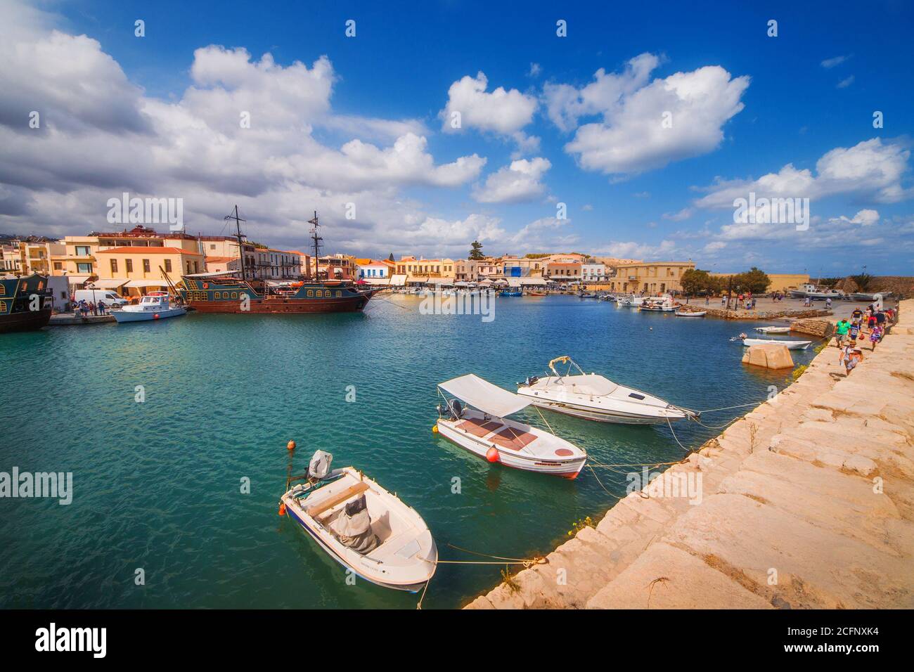 The Old Venetian Port in Rethymno, Crete island, Greece Stock Photo - Alamy