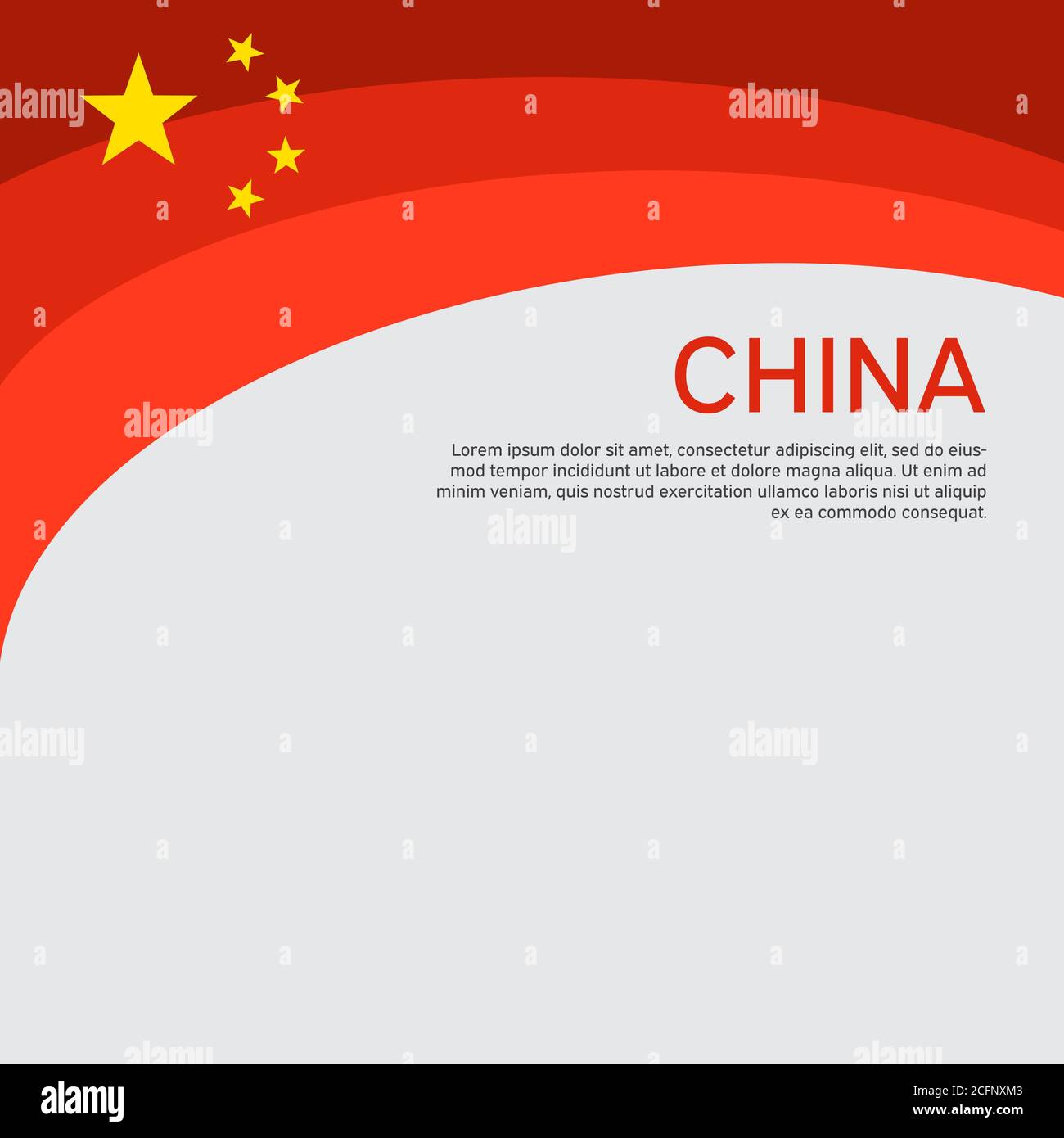 Abstract waving china flag. Creative background for patriotic holiday