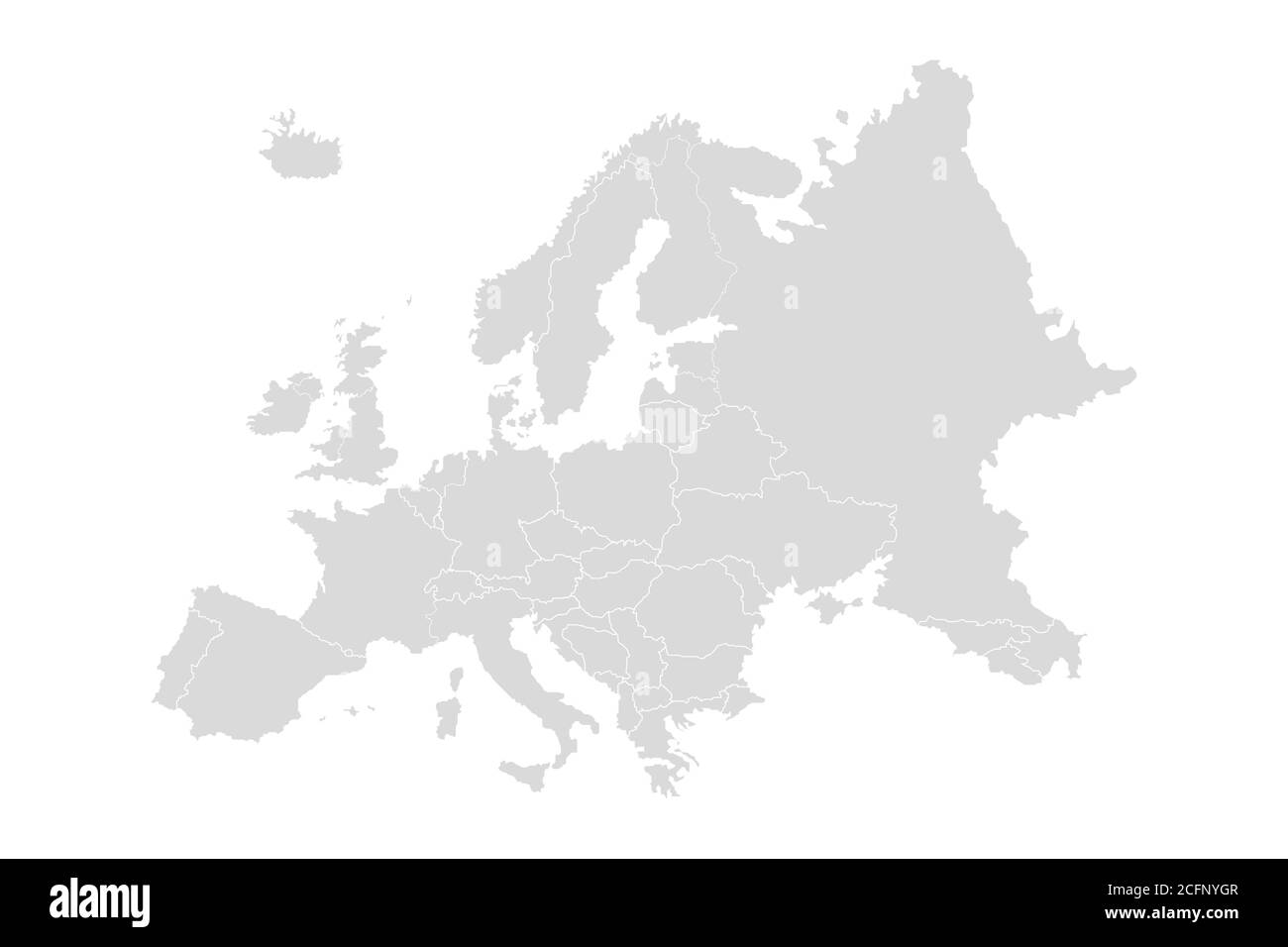 Detailed vector map of Europe Stock Vector