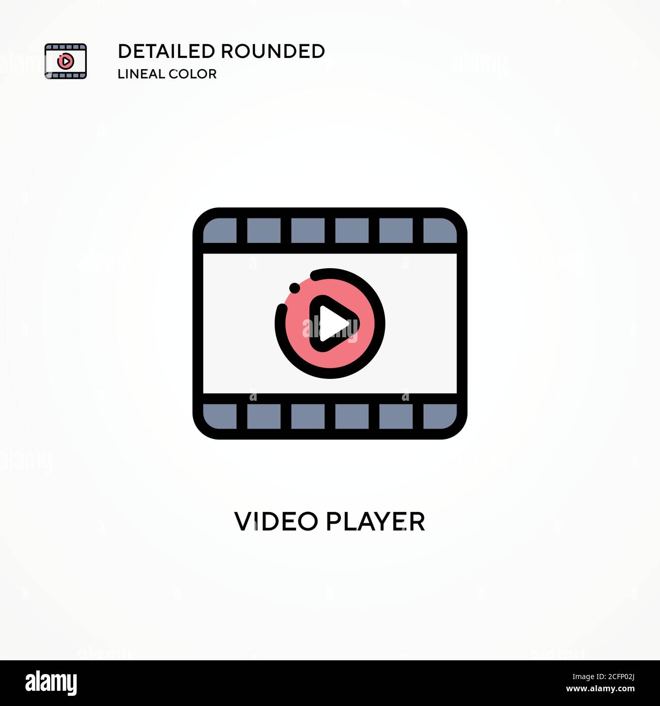 Video player vector icon. Modern vector illustration concepts. Easy to ...