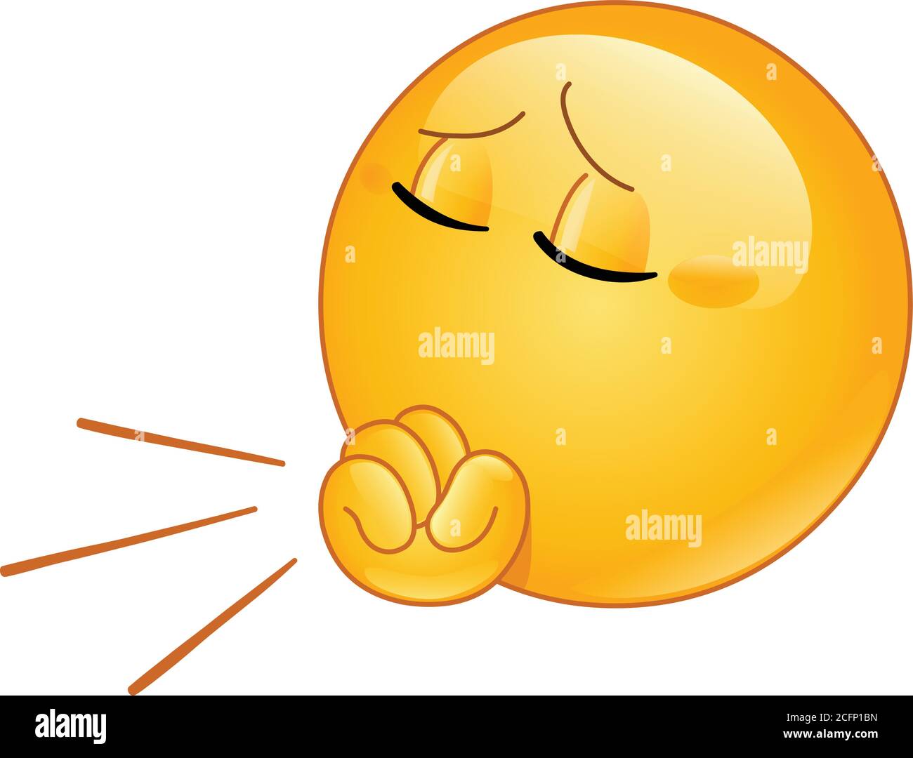 Emoji emoticon coughing into fist Stock Vector