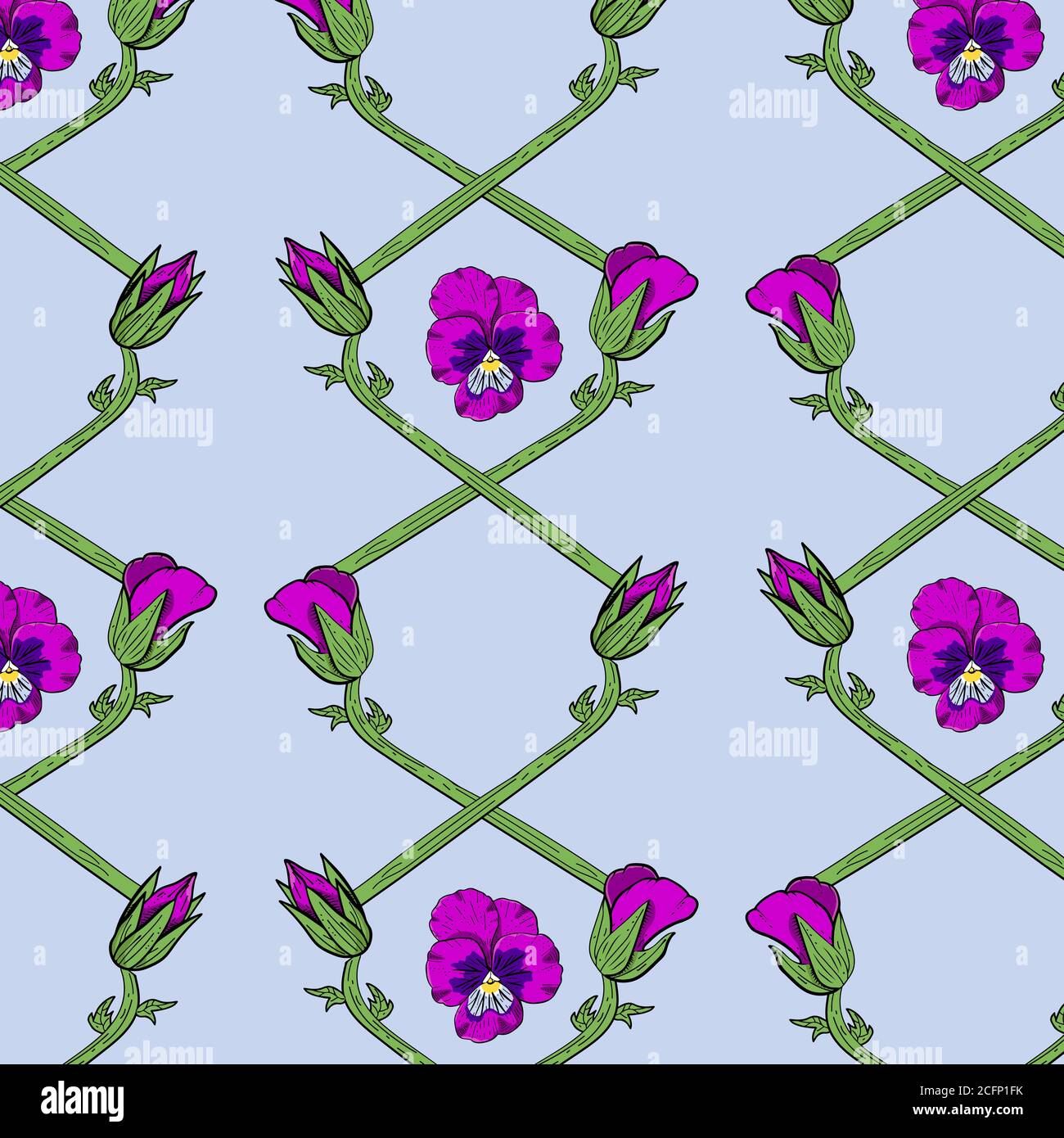 Colorful floral pattern with pansy flowers Stock Vector Image & Art - Alamy