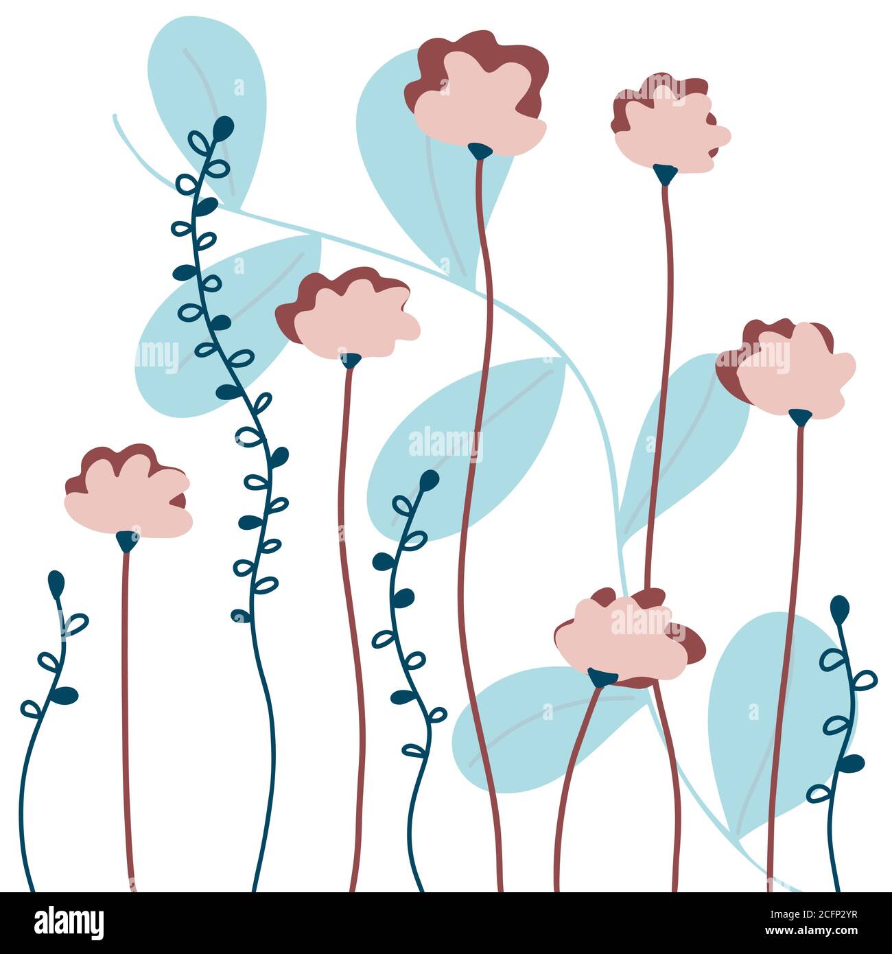 Hand-drawn Vector illustration with flowers. Greeting card Stock Vector ...