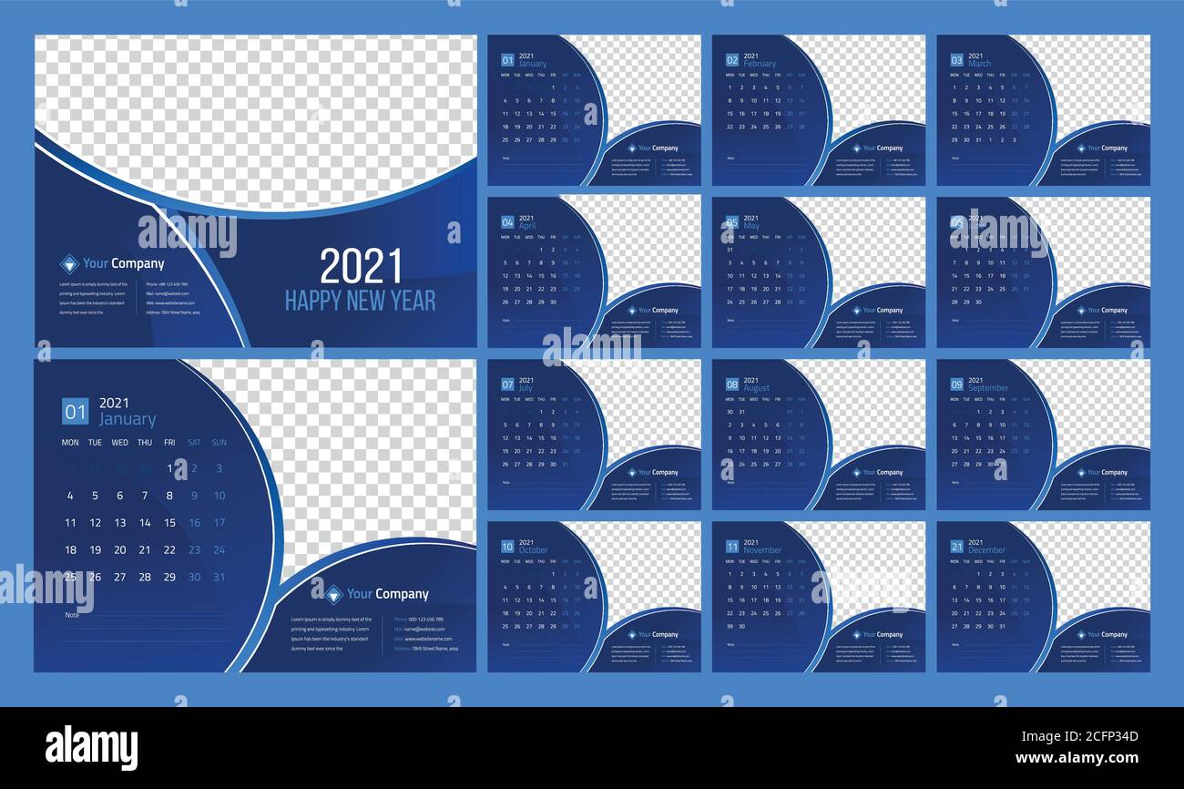 Desk Calendar 2021 Template, Calendar 2021 Stock Vector Image & Art Alamy
