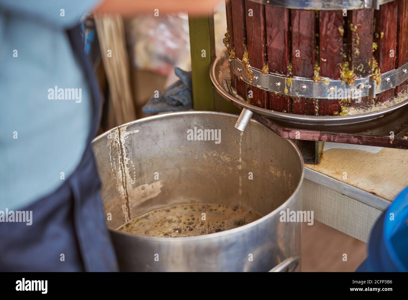 Grape juice extraction process at the winery Stock Photo Alamy