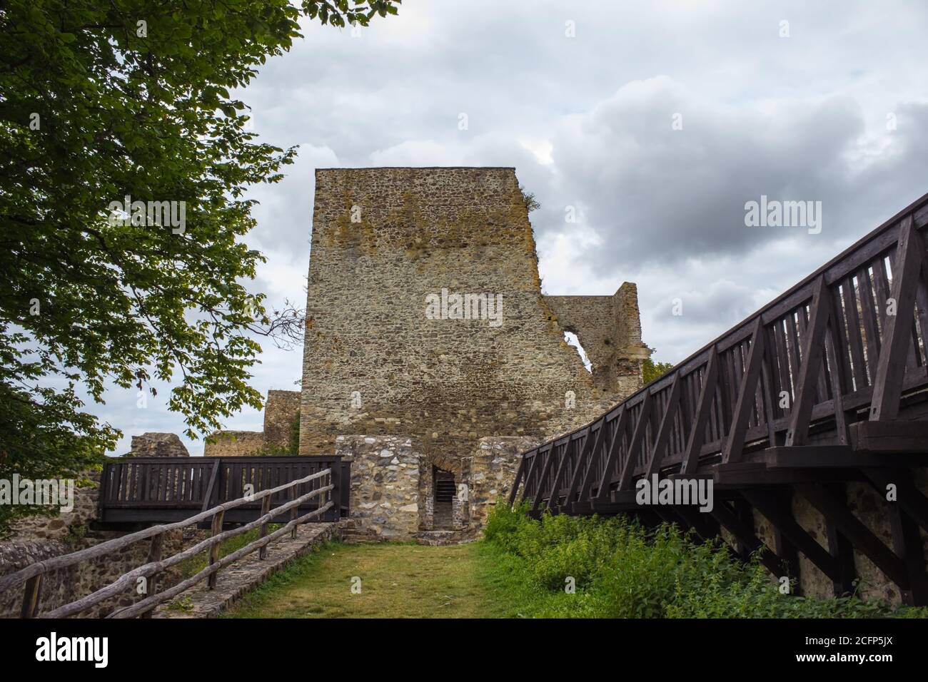 The tower of the castle Cornstejn, cultural monument in the Czech Republic Stock Photo