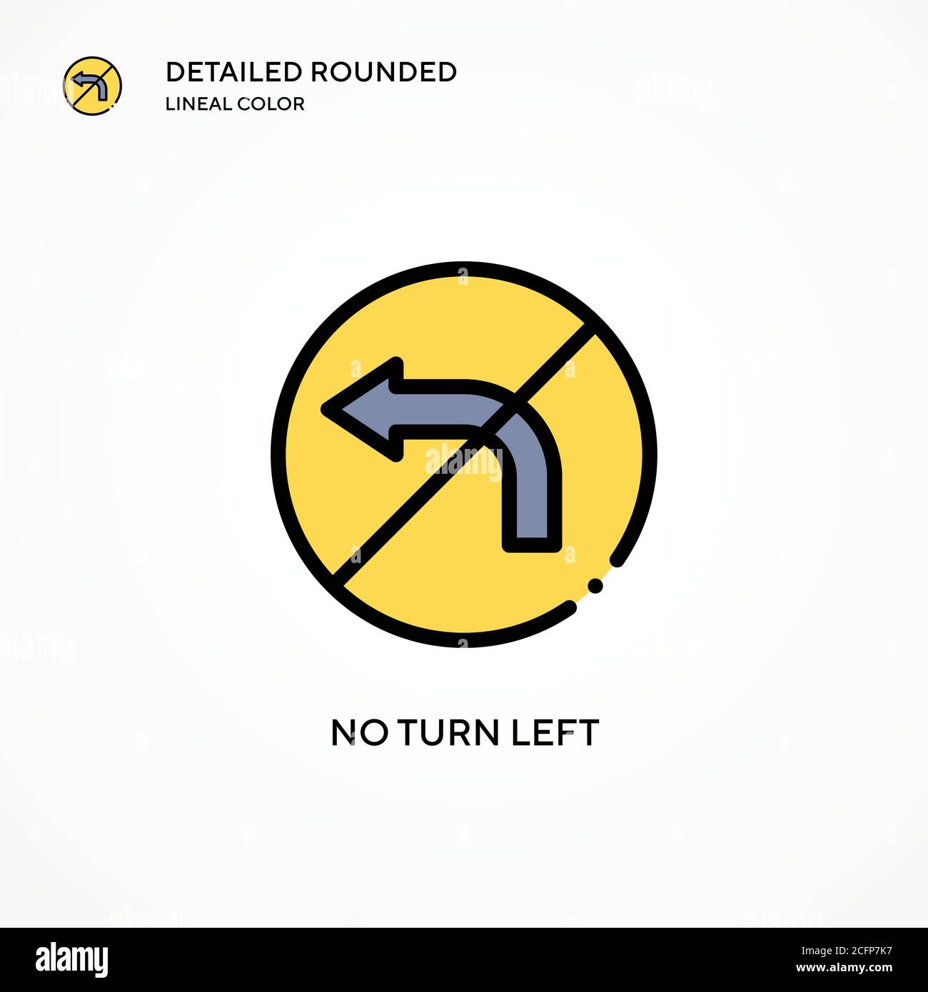 No turn left vector icon. Modern vector illustration concepts. Easy to ...