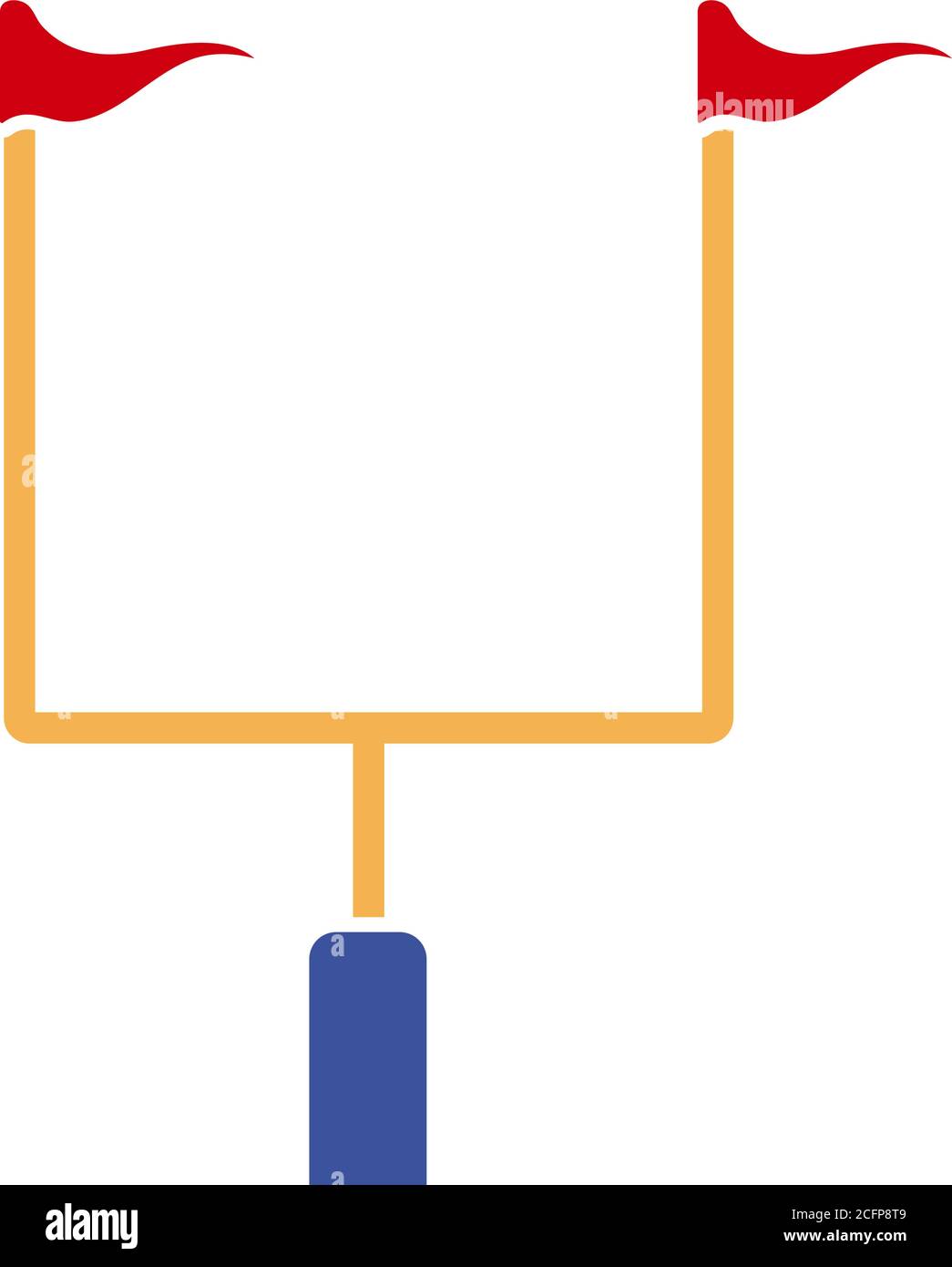 American Football Goal Post Icon. Flat Color Design. Vector