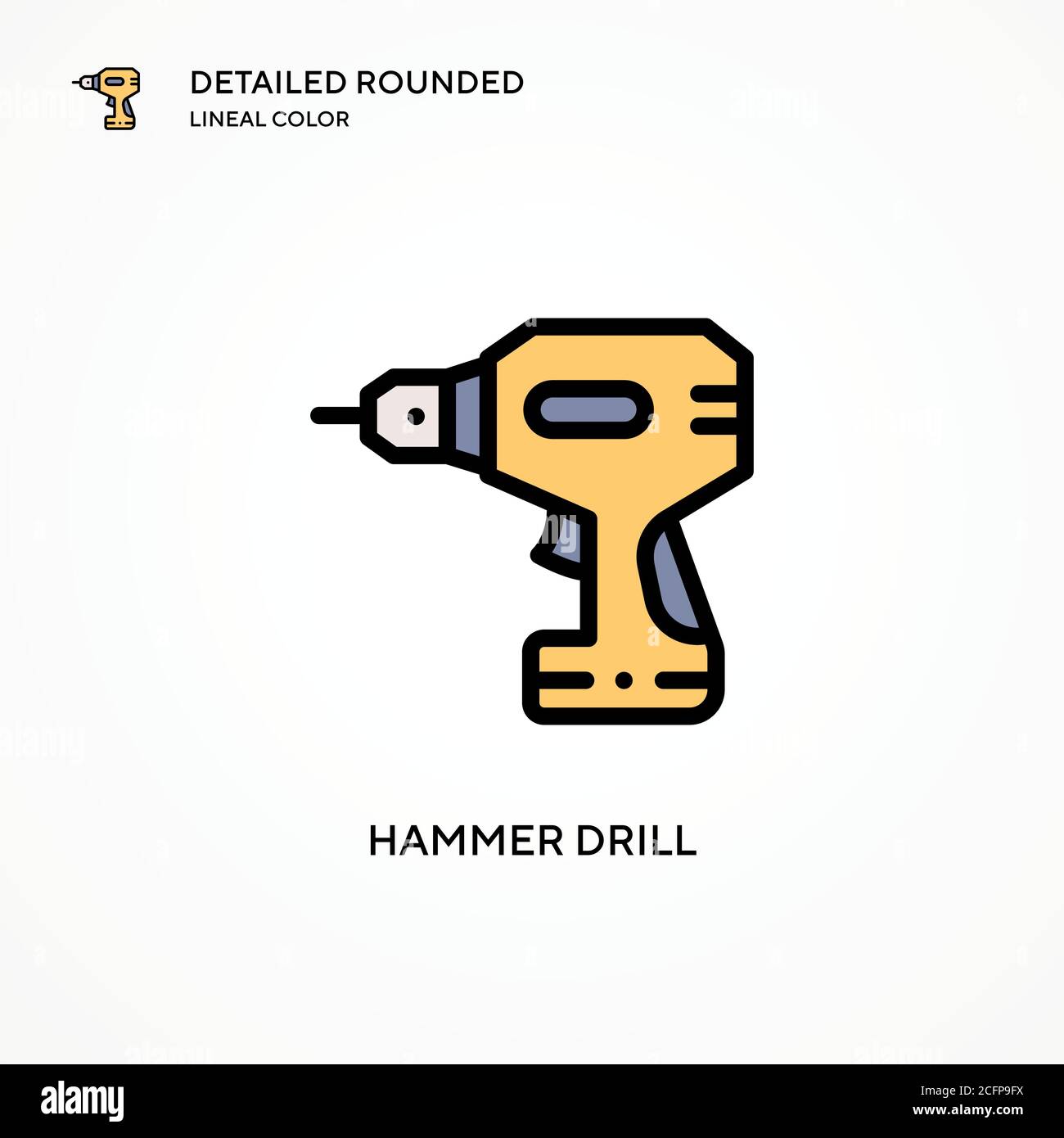 Hammer drill vector icon. Modern vector illustration concepts. Easy to edit and customize. Stock Vector