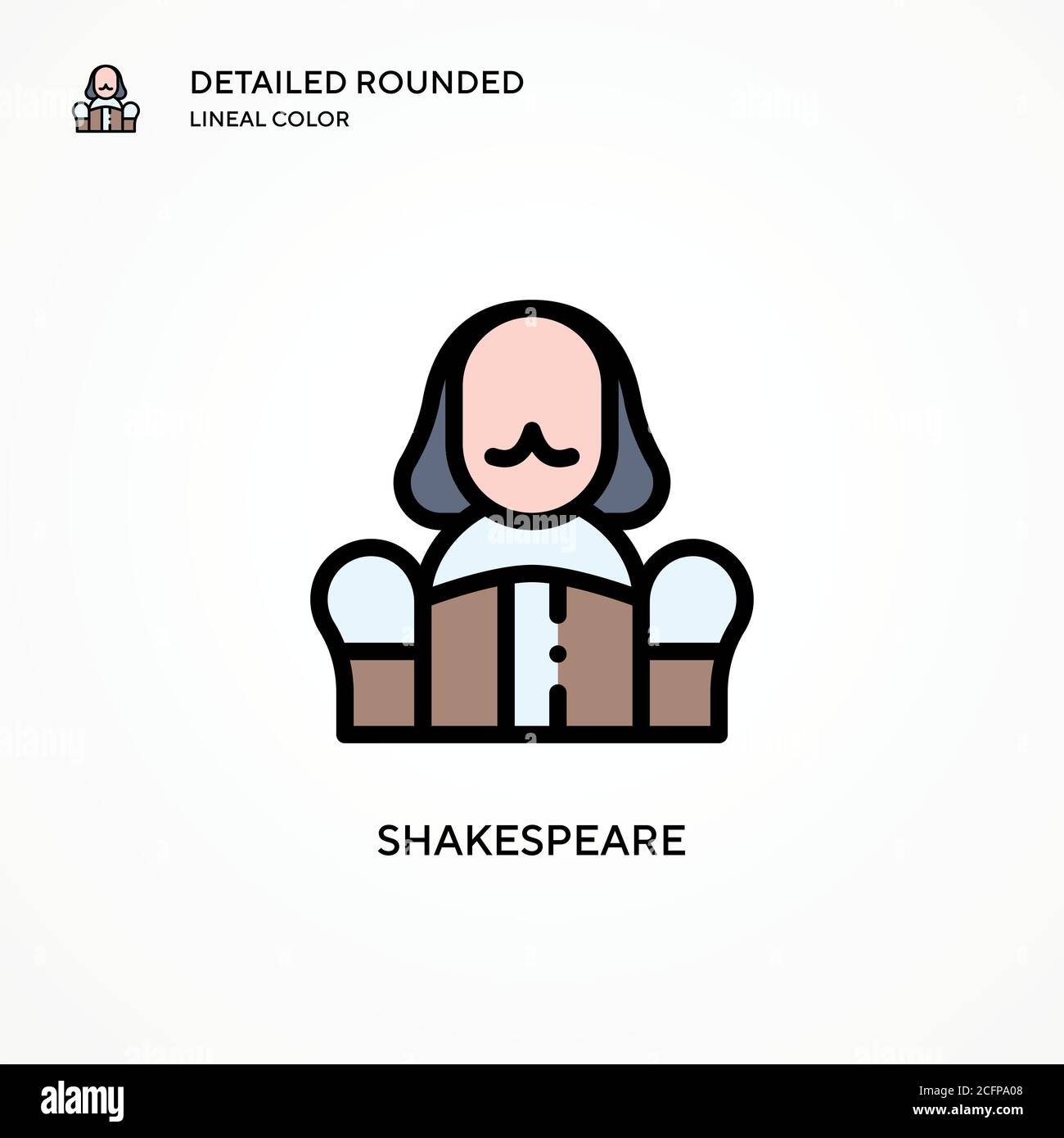 Shakespeare vector icon. Modern vector illustration concepts. Easy to edit and customize. Stock Vector