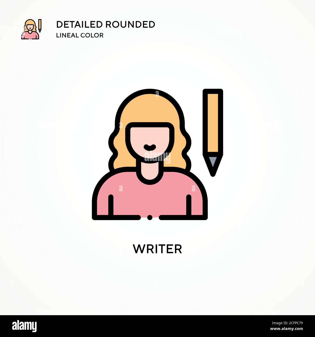 Writer vector icon. Modern vector illustration concepts. Easy to edit and customize. Stock Vector