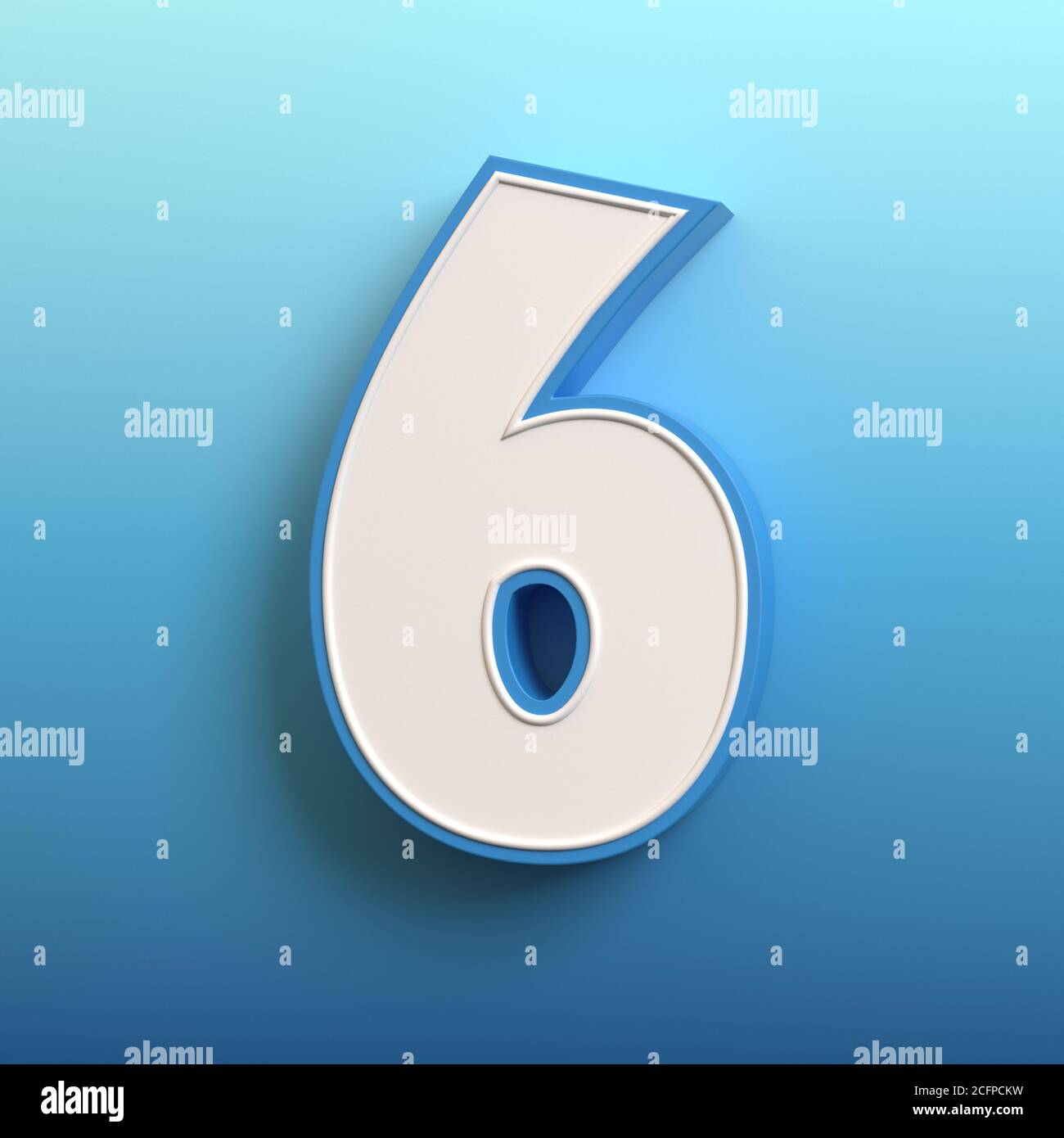Cartoon 3d font, 3d rendering, number 6 Stock Photo - Alamy