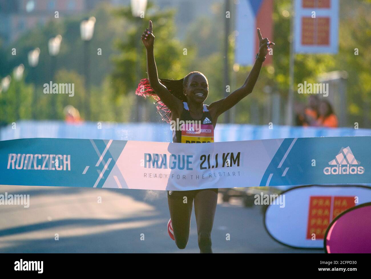 Prague Czech Republic 05th Sep 2020 Kenyan Peres Jepchirchir Sets New World Record In Women Only Half Marathon Race In Prague Czech Republic September 5 2020 She Clocked One Hour Five Minutes 34 Seconds