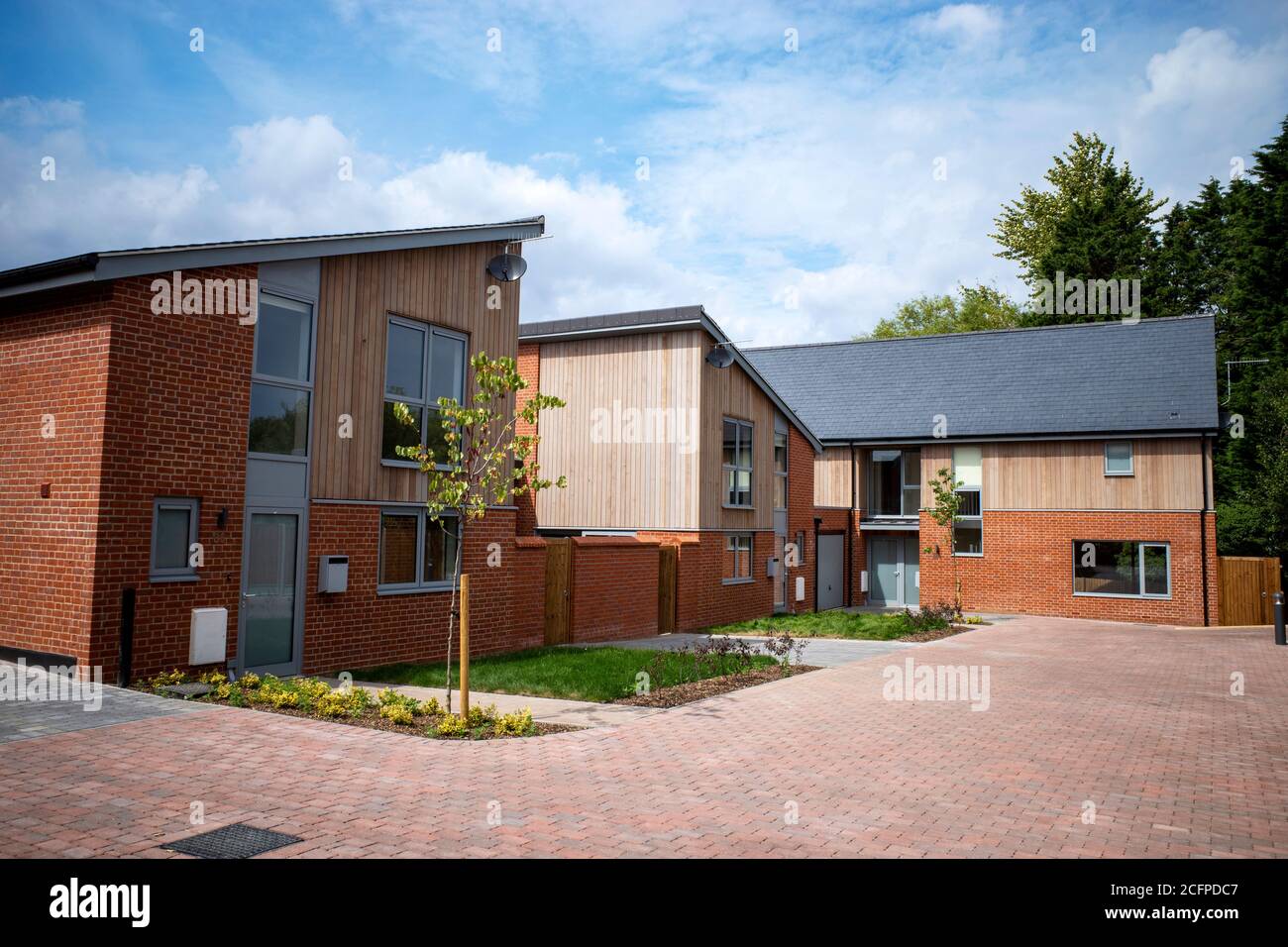 Newly built (2020) town houses, Woodbridge, Suffolk, UK. Stock Photo