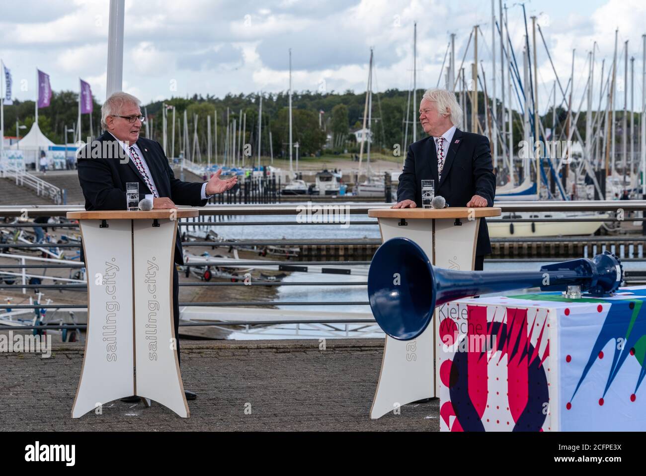 Die Eröffnung der Kieler Woche 2020 im Olympiahafen Kiel Schilksee durch den Ministerpräsidenten Daniel Günther und weitere prominente Personen Stock Photo