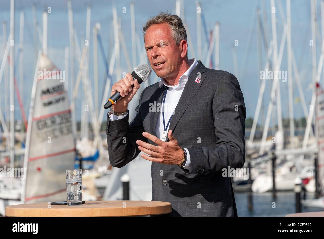 Die Eröffnung der Kieler Woche 2020 im Olympiahafen Kiel Schilksee durch den Ministerpräsidenten Daniel Günther und weitere prominente Personen Stock Photo