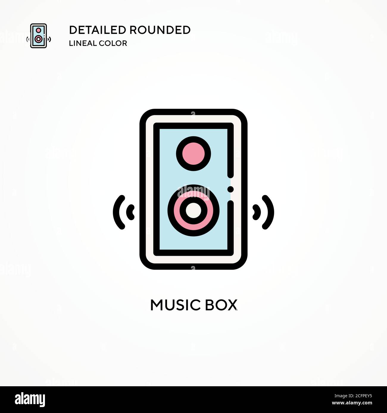 Music box vector icon. Modern vector illustration concepts. Easy to edit and customize Stock