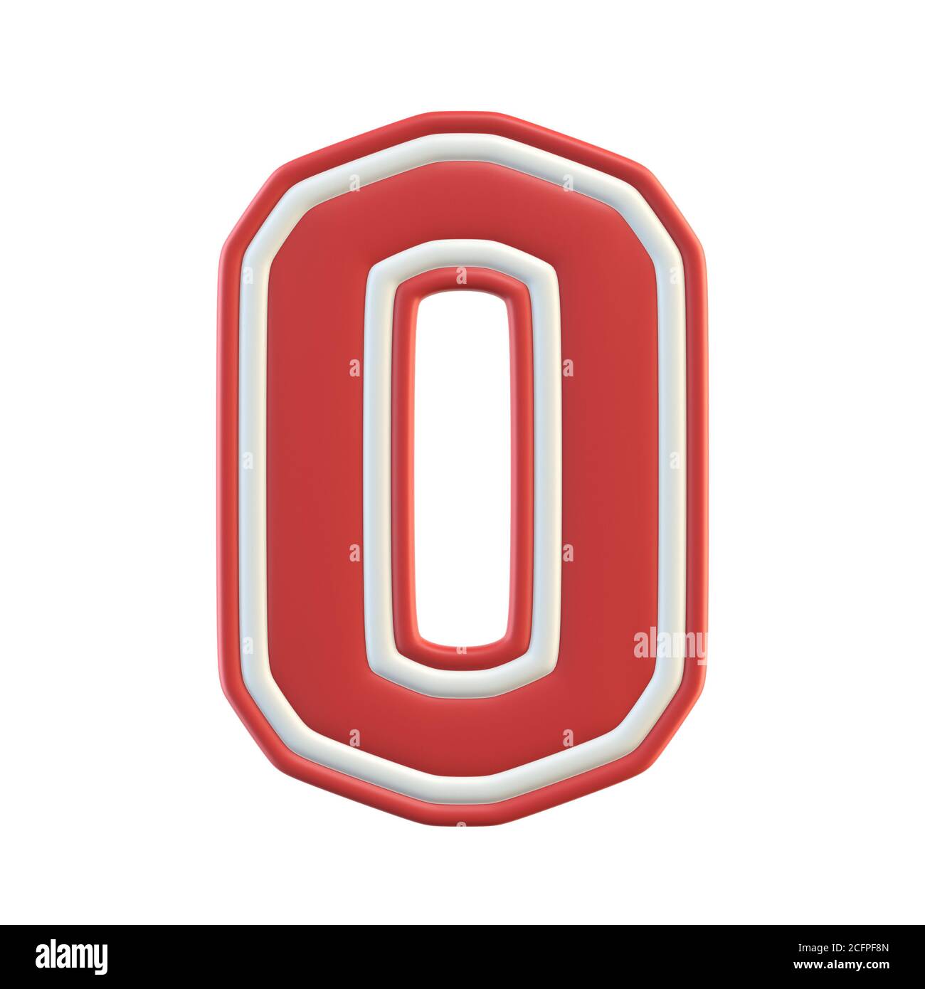 Classic style Sport Team font. Vintage sport font for american football,  baseball or basketball 3d illustration, letter O or number 0 Stock Photo -  Alamy