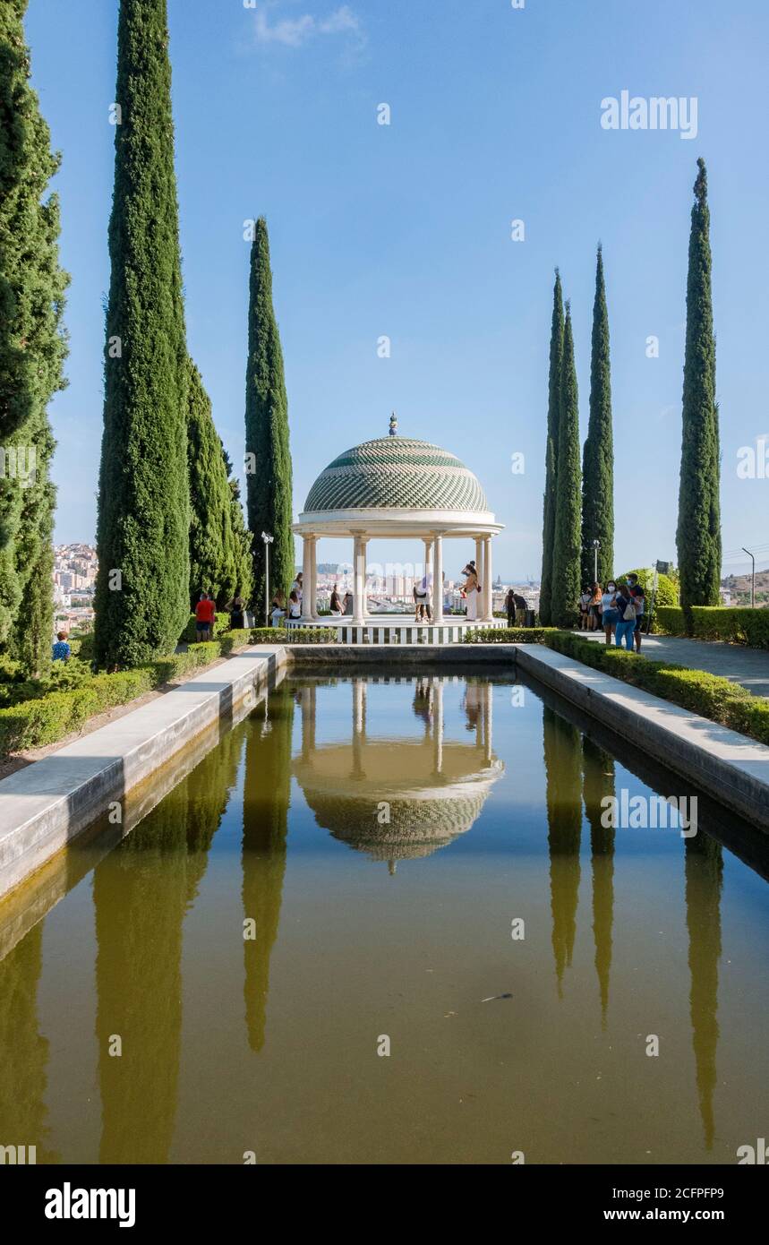 Malaga Spain. The view point at the Botanical garden of Malaga, overlooking the city. Andalucia, Spain. Stock Photo