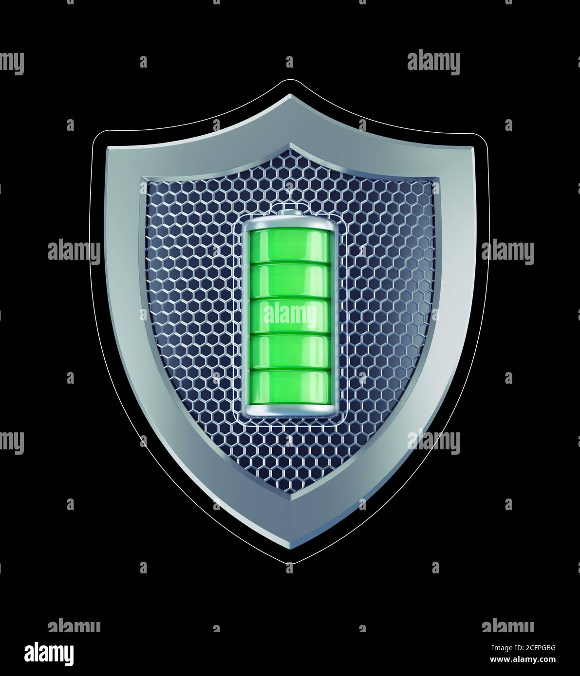 Battery Safety Shield Stock Photo