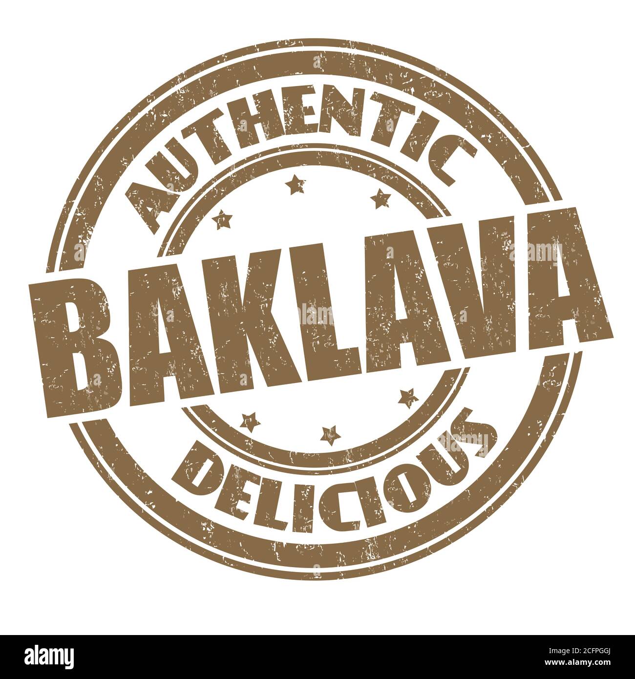 Baklava sign or stamp on white background, vector illustration Stock Vector