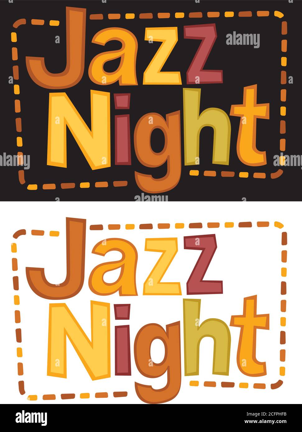 Retro style lettering phrase “Jazz Night”. Typography for a poster, banner, flyer, ... Stock Vector