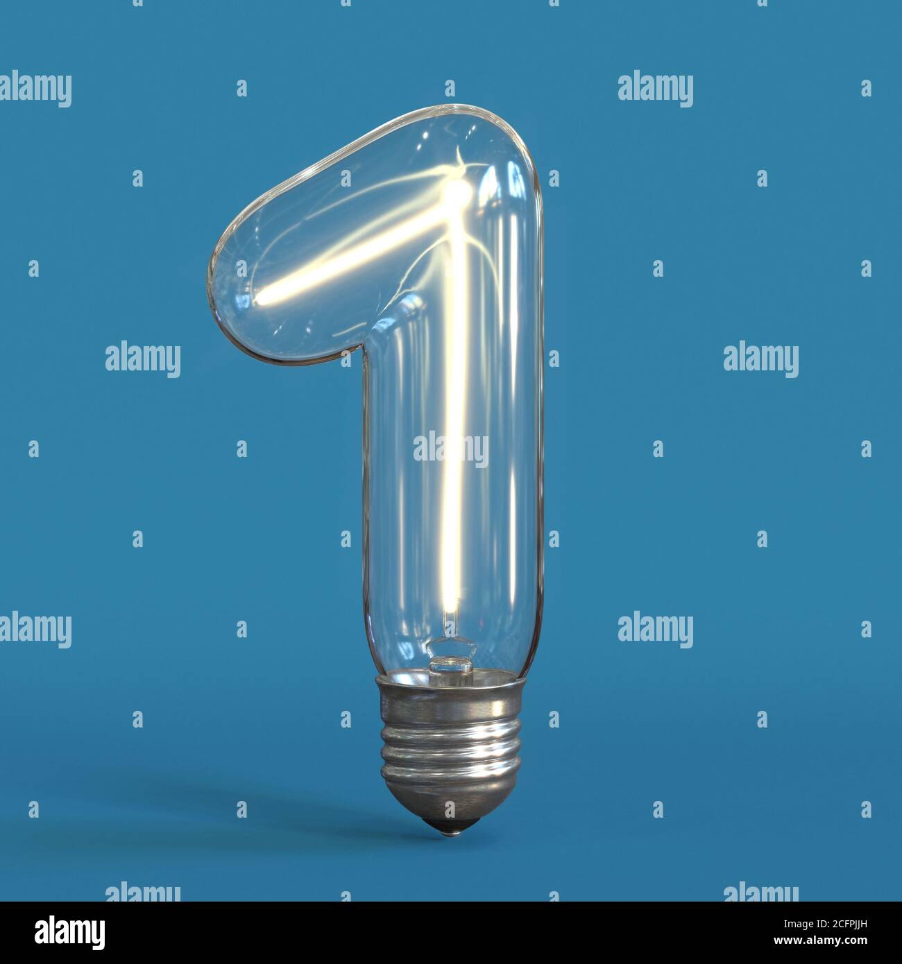 Light bulb 3d font 3d rendering number 1 Stock Photo - Alamy
