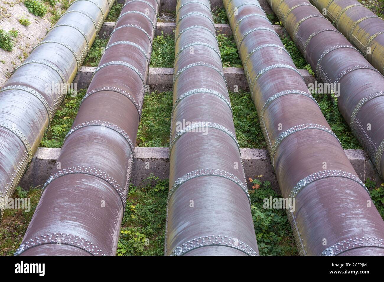 Water pipes with cable car between Walchensee and Kochelsee for the