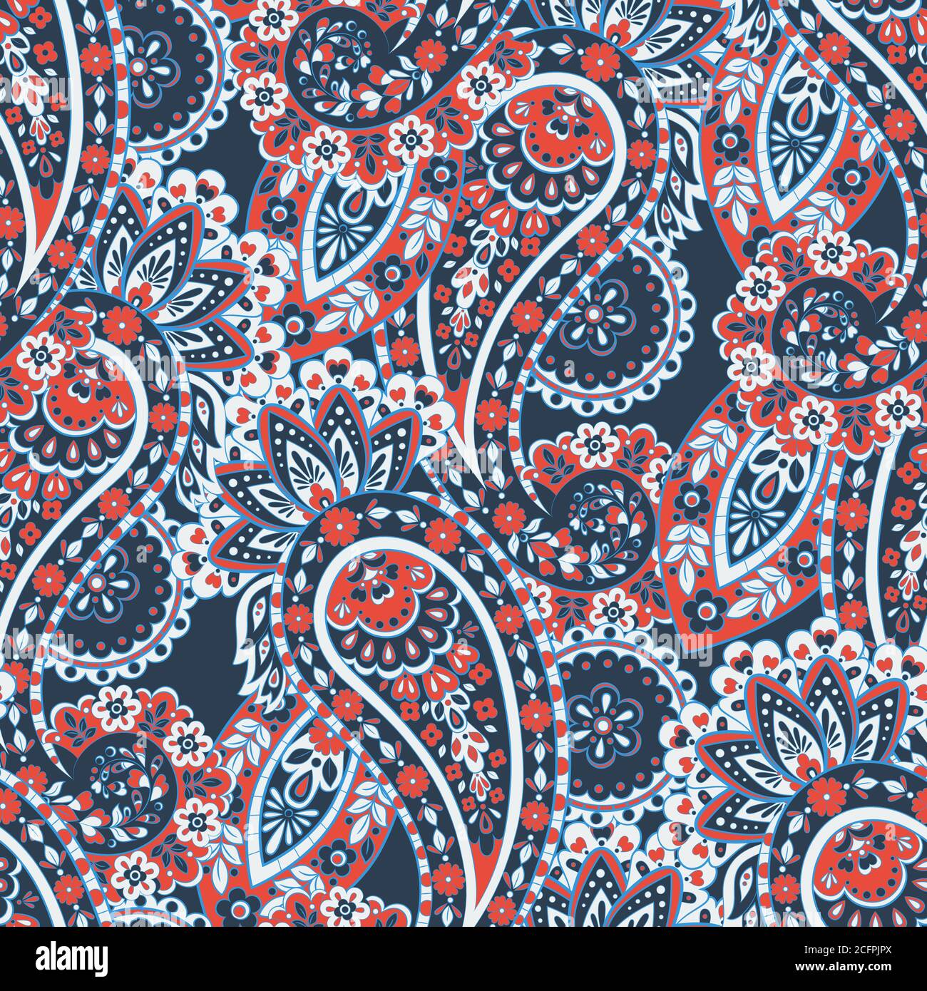 Seamless Paisley pattern. Floral vector illustration Stock Vector Image ...