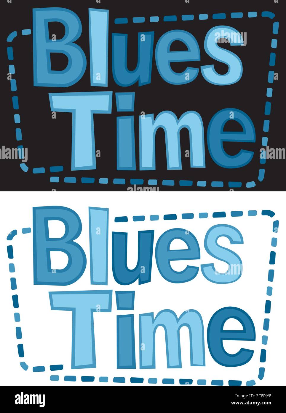 Retro style lettering phrase “Blues Time”. Typography for a poster, banner, flyer, ... Stock Vector