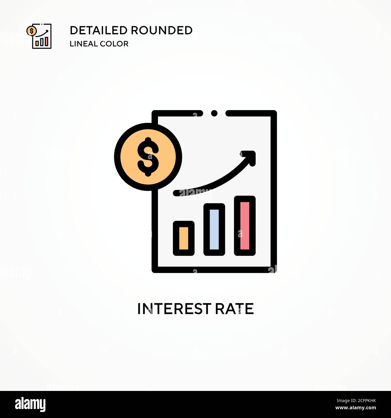 Interest rate vector icon. Modern vector illustration concepts. Easy to edit and customize. Stock Vector