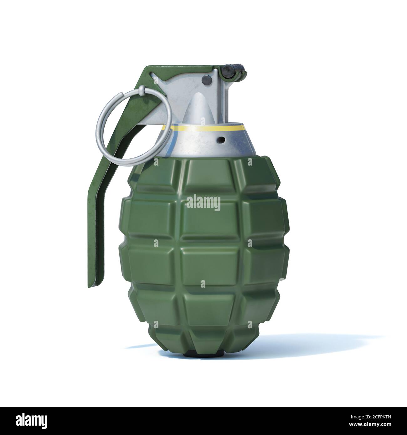 Hand grenade isolated on white background, 3d rendering Stock Photo