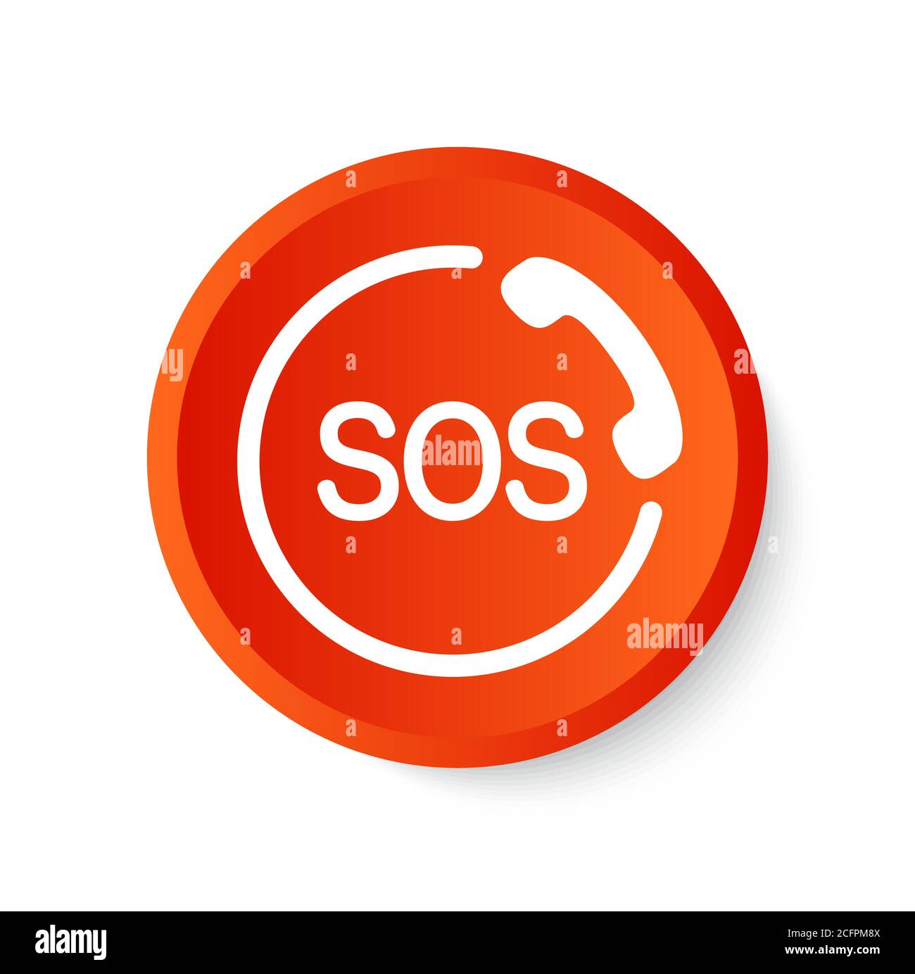 SOS button. Emergency phone icon. Black sing on white background Stock  Vector Image & Art - Alamy