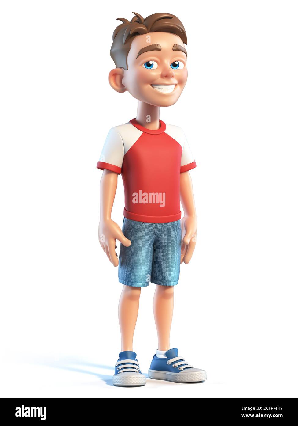 Young boy stylized cartoon character, school kid 3d rendering Stock Photo -  Alamy