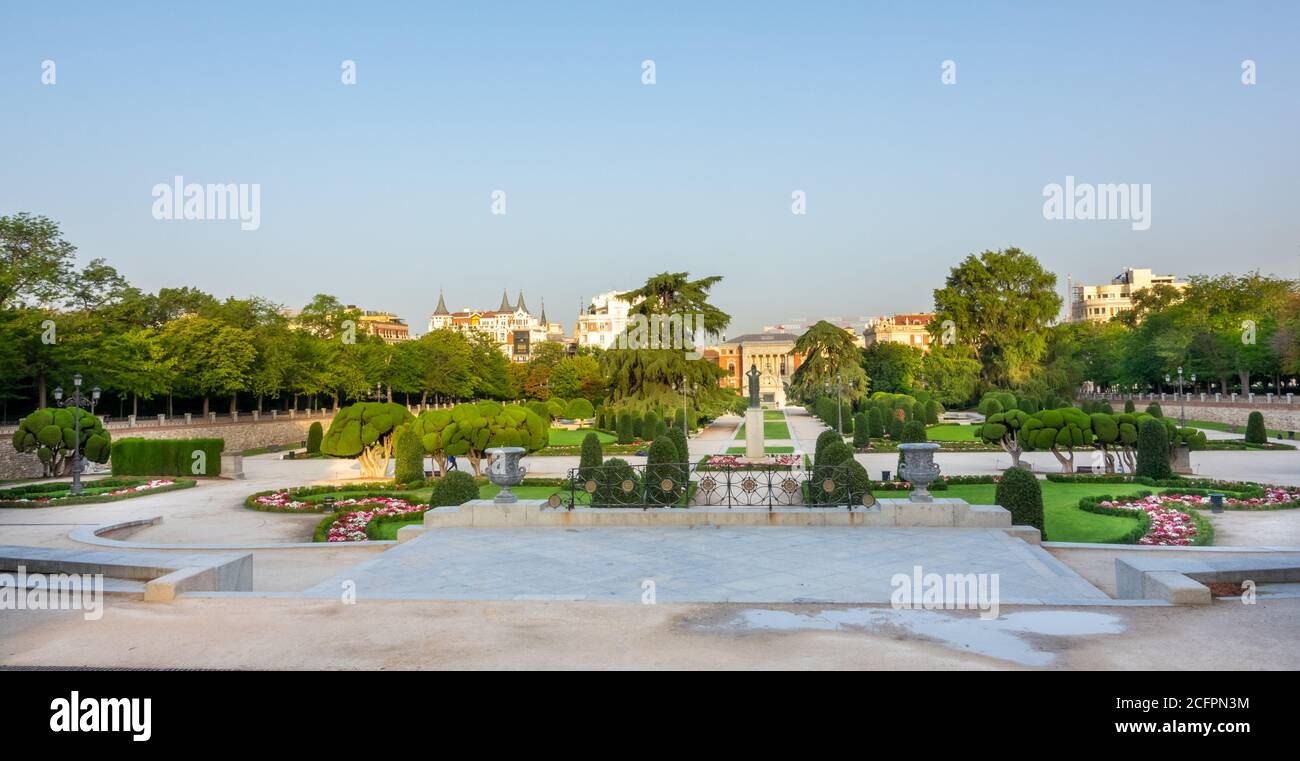 Royal Retiro park in capital of Spain Stock Photo