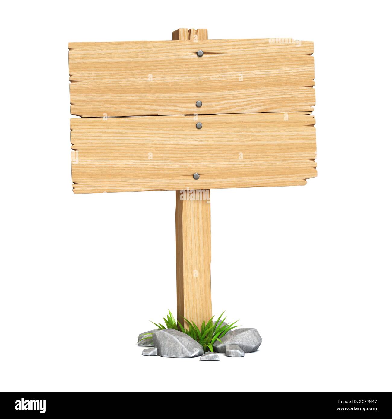 Wooden sign board isolated on white background 3d rendering Stock Photo ...