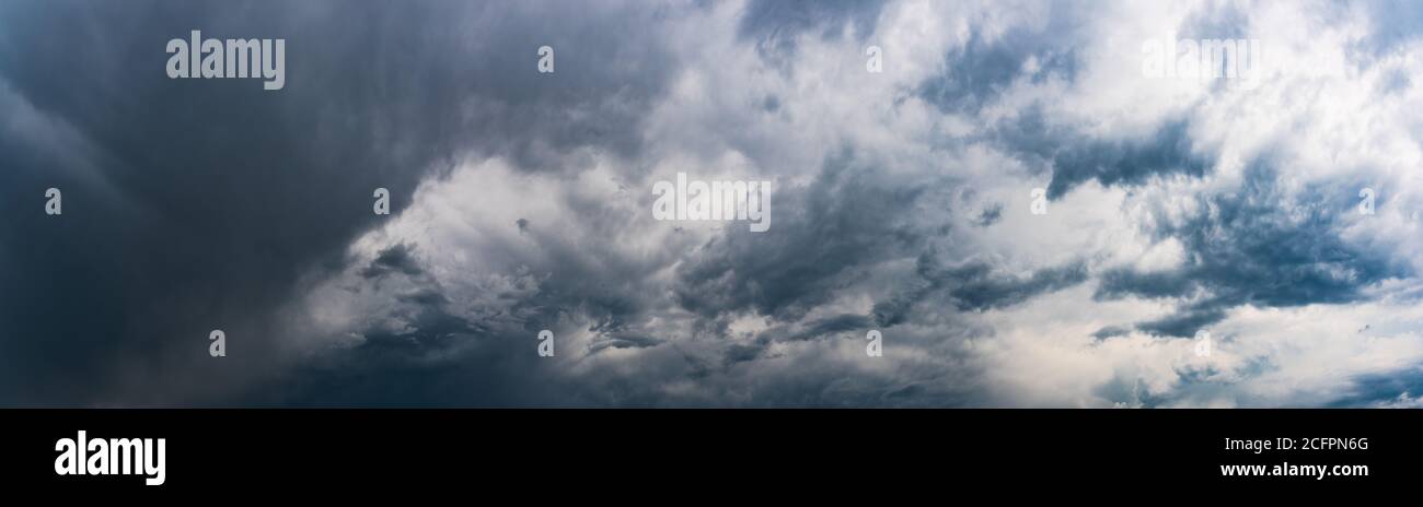 Moody panorama of dark dramatic stormy sky Stock Photo - Alamy
