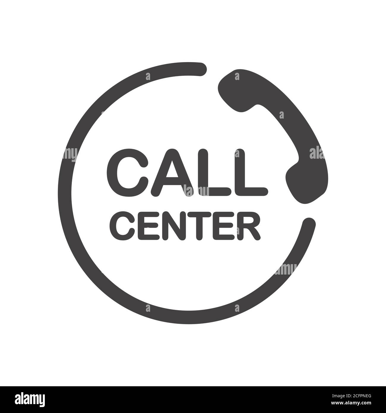 Call center icon. Attendance number symbol. Black sign on white background. Stock Vector