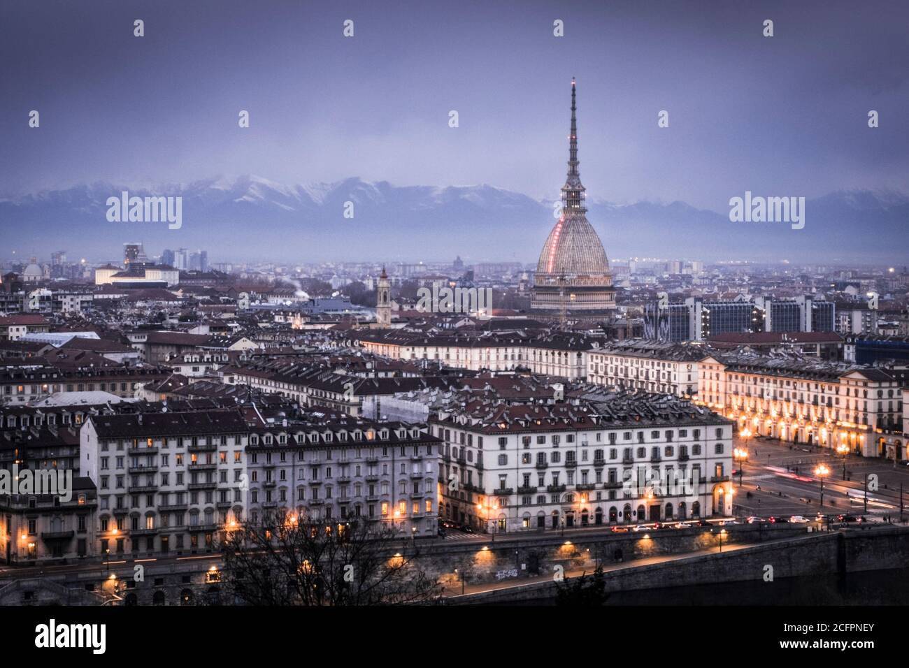 Color and monumento of the city of Turin, Italy. Turin is the capital of Piemonte region and one of the most beautiful city in Italy Stock Photo