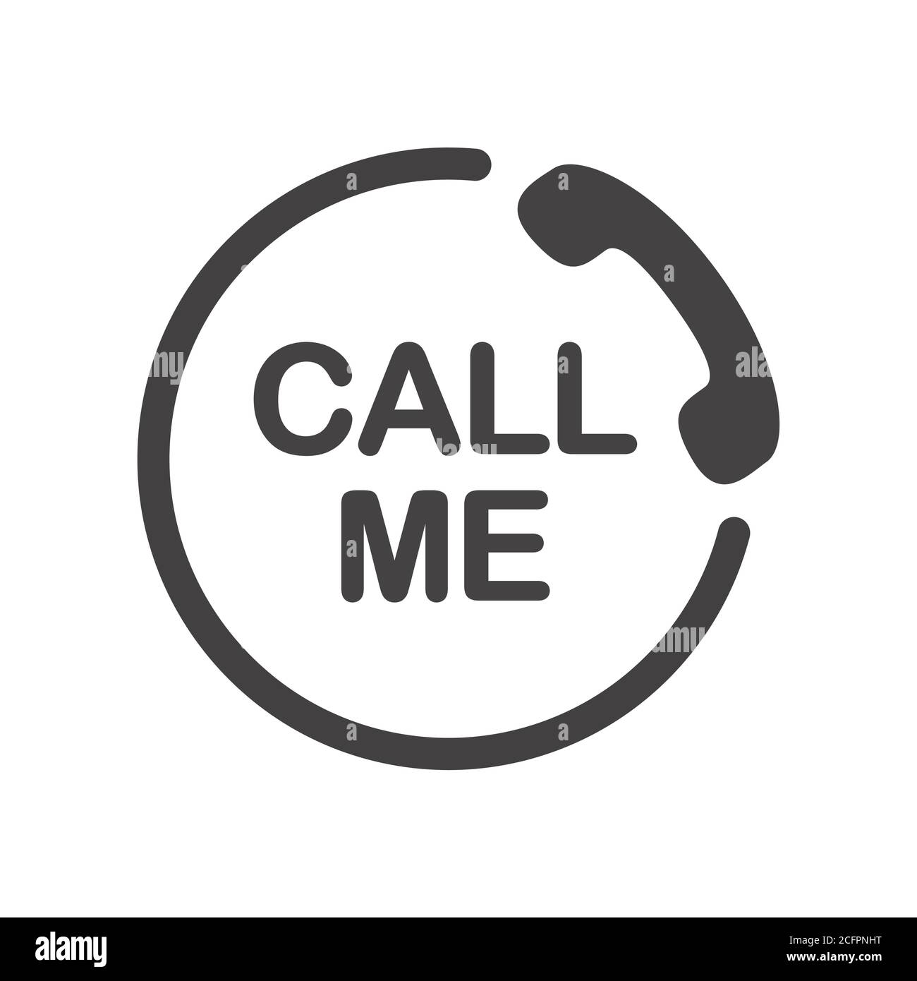 Call me icon. Attendance number symbol. Black sign on white background. Stock Vector
