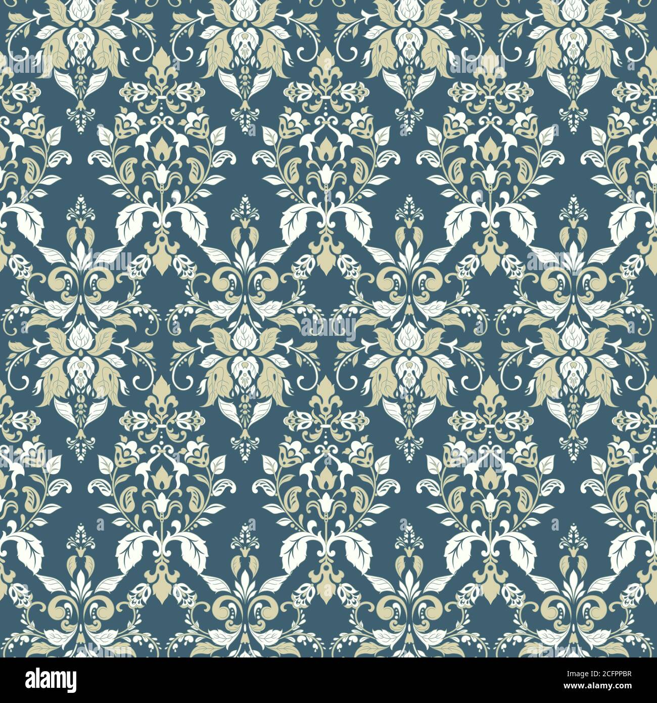 Damask seamless floral pattern. Seamless vector wallpapers Stock Vector