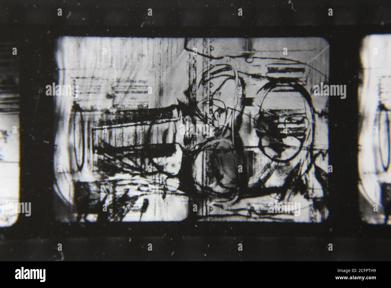Fine 1970s vintage black and white photography of a creative overlay of ...