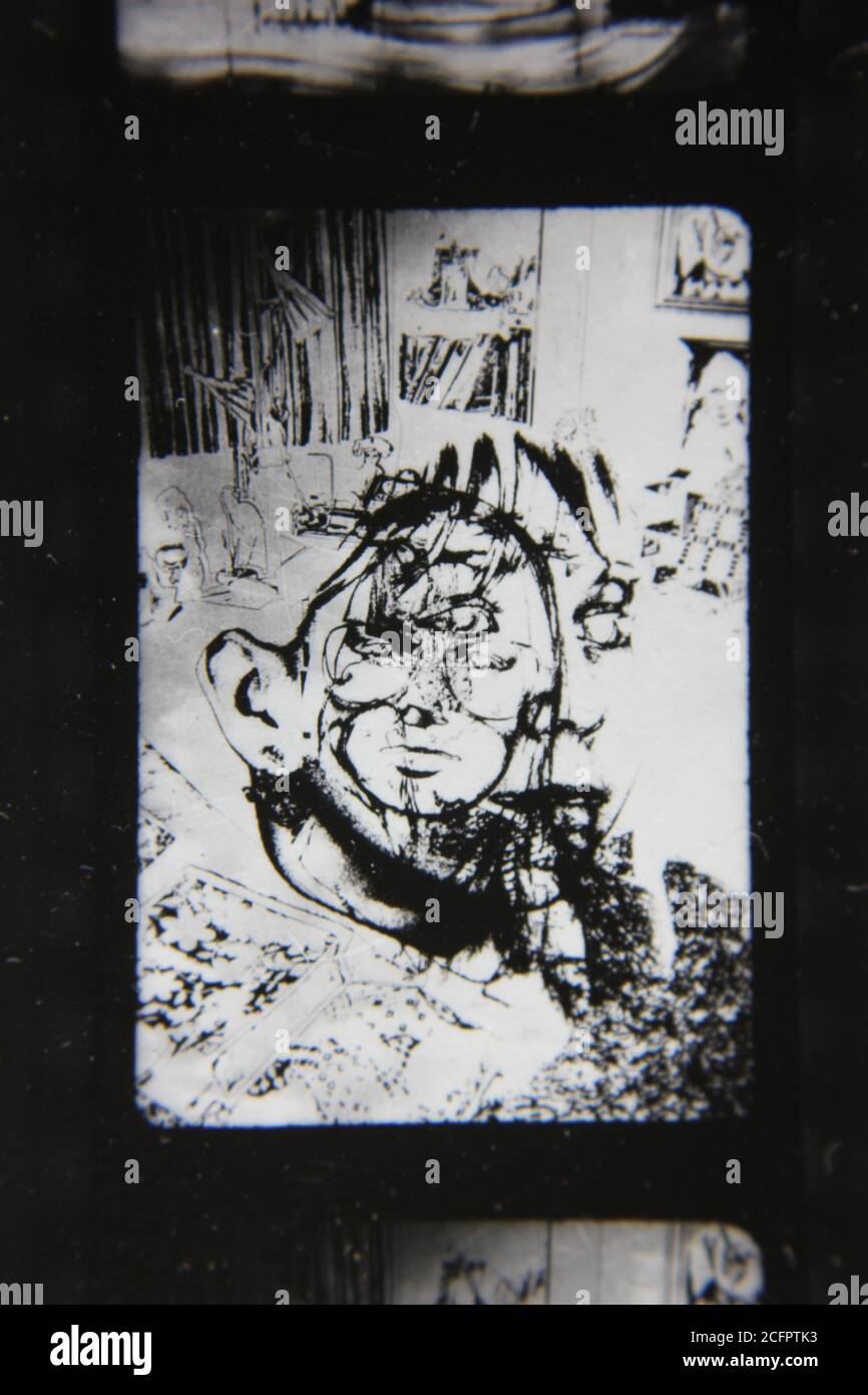 Fine 1970s vintage black and white photography of a creative overlay of ...