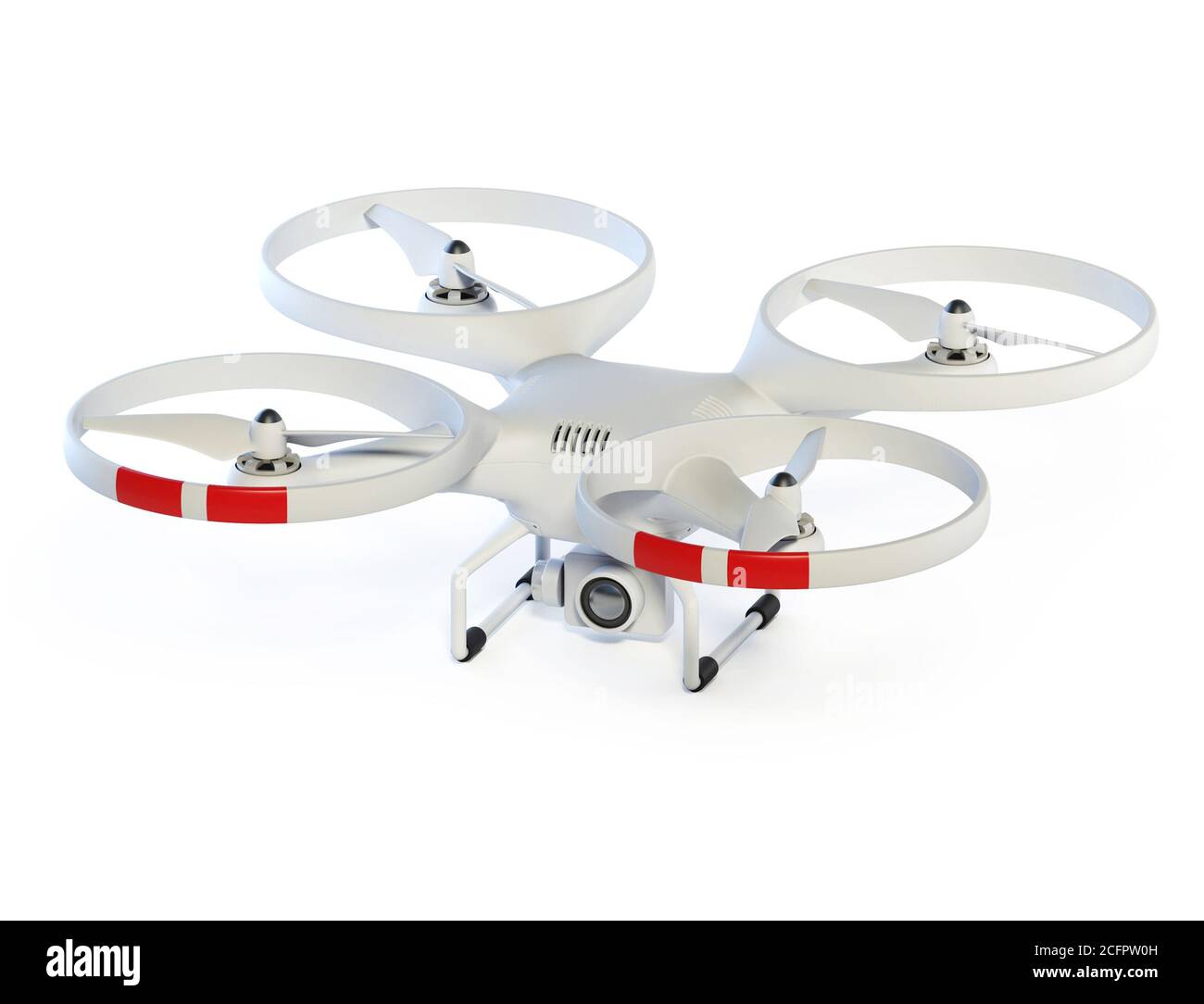 Drone isolated on white background 3d illustration Stock Photo - Alamy