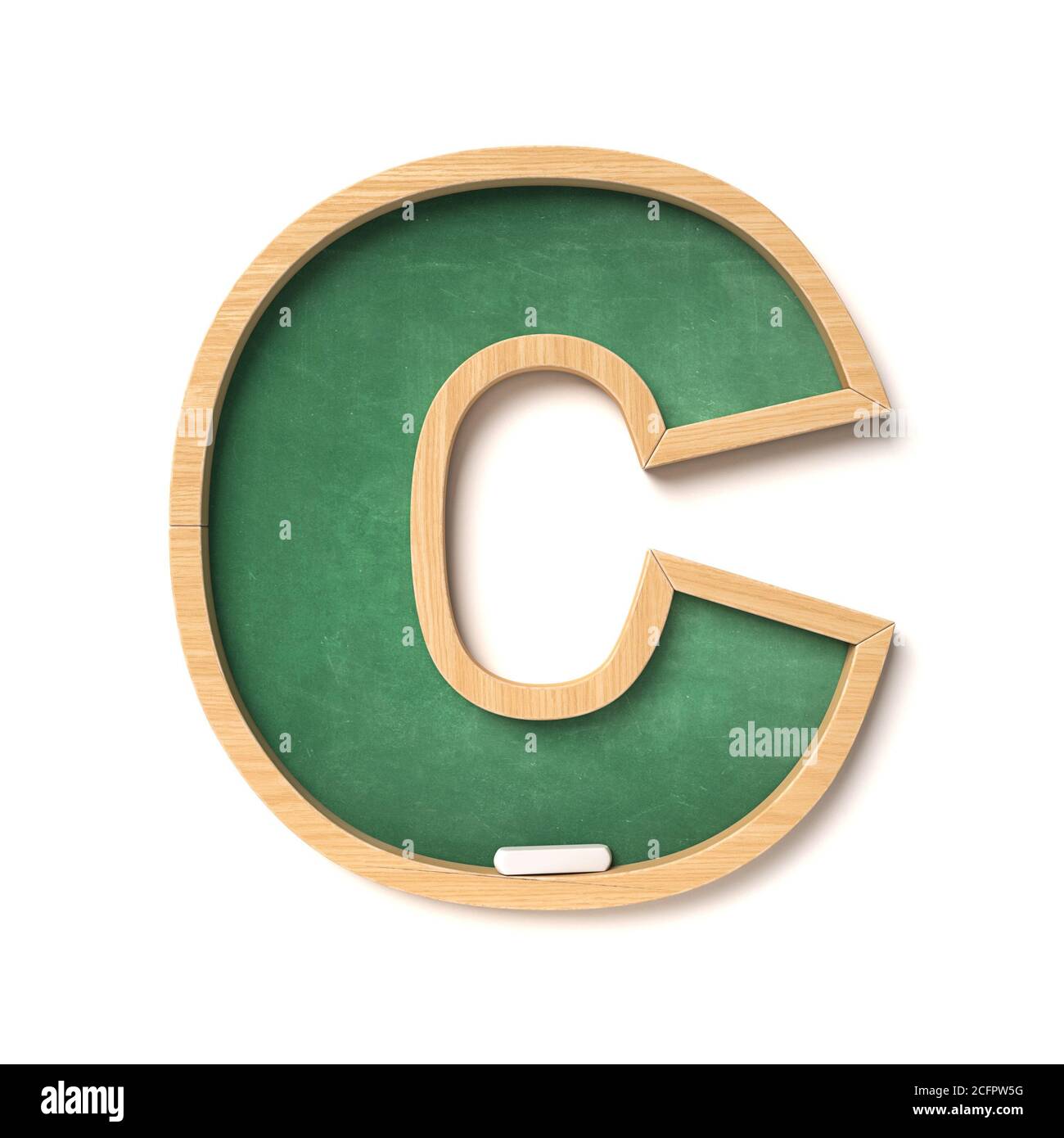 Chalkboarf font 3d rendering letter C Stock Photo - Alamy